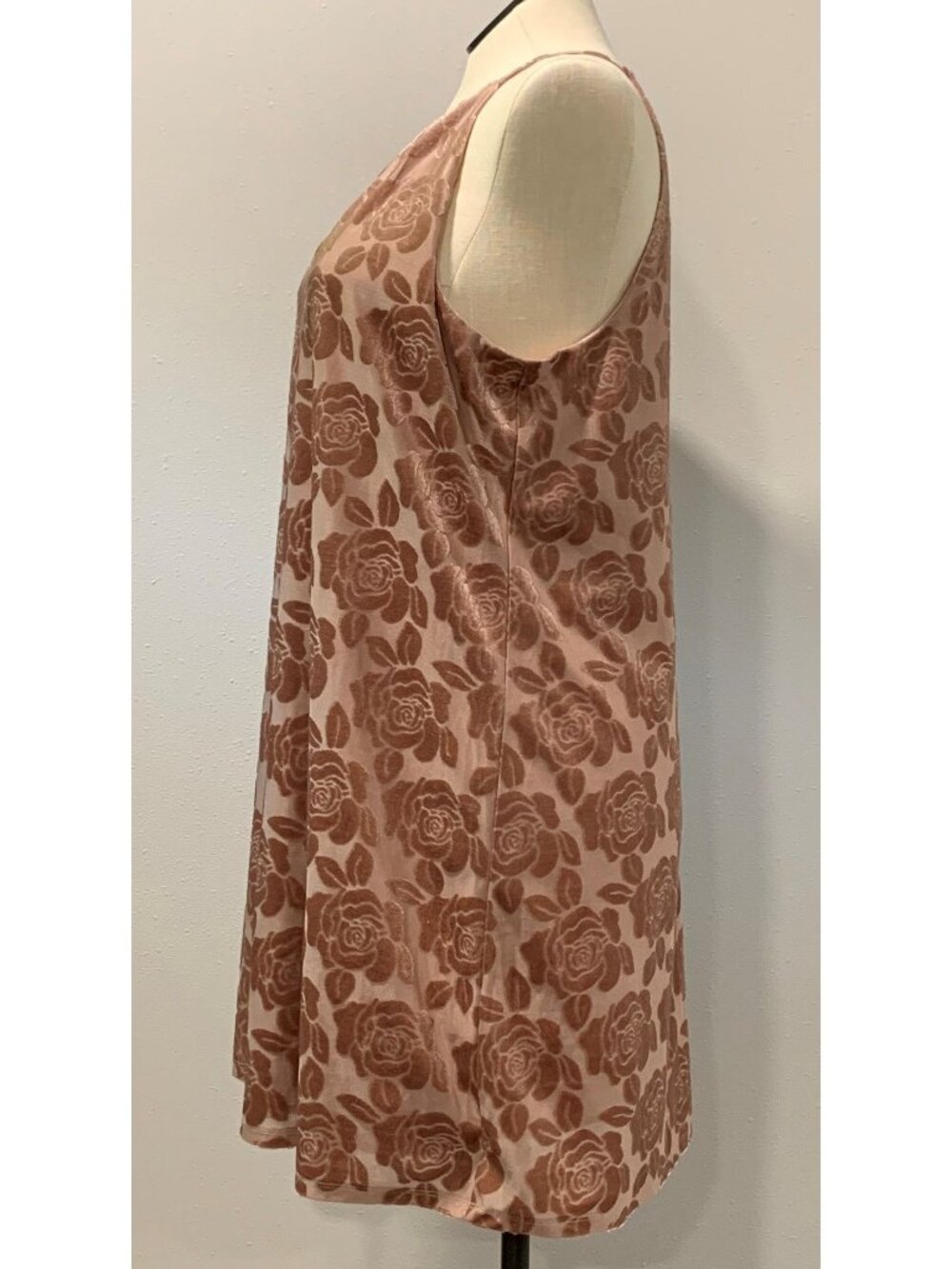 Candies True Mauve Pleated Halter Swing Dress XL Floral Print Keyhole Lined NEW - Picture 5 of 16